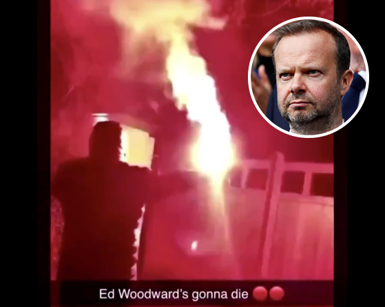 Ed Woodward house on fire